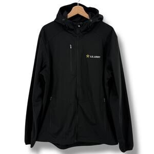 Port Authority U.S. Army Soft Shell Windbreaker Jacket Mens Sz Large Hooded